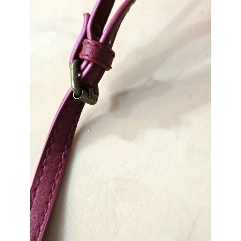 Via Piaggi‎ Red Leather Cross Body Purse 2 Outer Pockets Foldable Clutch style